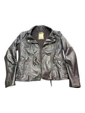Esprit Lived In and Loved Genuine Lambskin Leather Biker Jacket Size 6